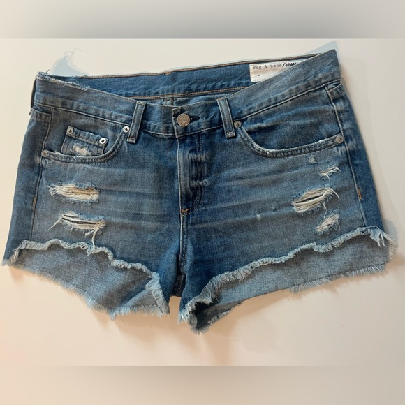 Rag & Bone Jean Shorts Size 27 Womens Distressed Denim Johny - Picture 2 of 5